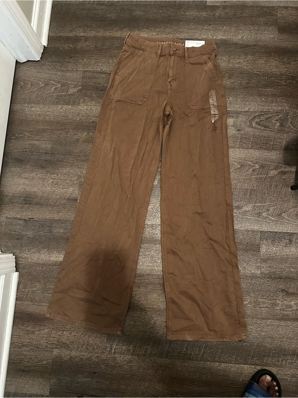 American Eagle Outfitters Women's Brown Wide-Leg Utility Jeans